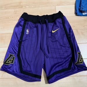 Nike Los Angeles Lakers Black and Purple Shorts